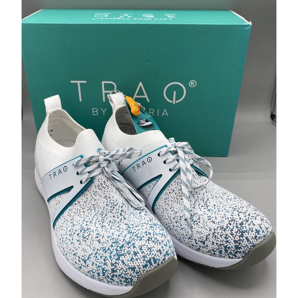 TRAQ By Alegria Qool Womens SMART Walking SHOE Sneaker White US 9 | EU 39 NIB